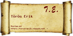 Törös Erik névjegykártya